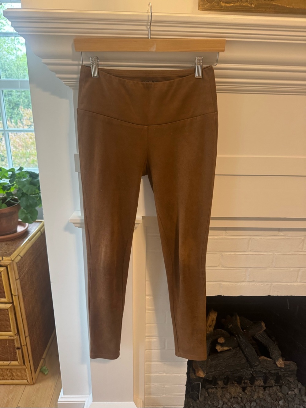 J. McLaughlin Lori Chocolate Faux Suede High-Waist Pants
